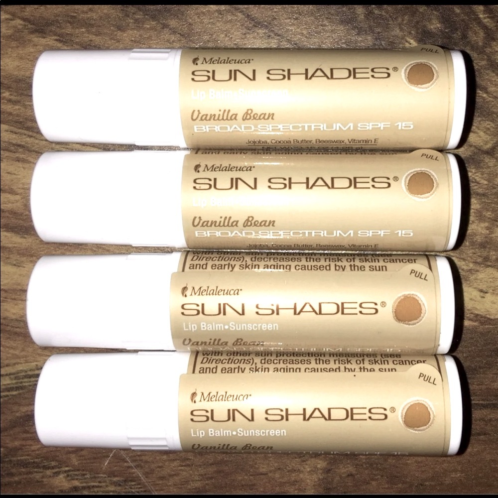 4 x Vanilla Bean Melaleuca Sun Shades Lip Balm